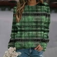 thumbnail image 4 of ZVAVZ Hauts d'Entraînement pour Femmes, Blouses Trèfle Irlandais Chanceux à Manches Longues Col Rond Tendance Tee Décontracté Multicolore, TG, 4 of 5