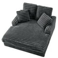 thumbnail image 5 of Oversized Chaise Lounge Chair Indoor, Upholstered Sofa Bed with Throw Pillows and Armrests, Sleeper Chair for Living Room, Bedroom,Light Grey, 5 of 8