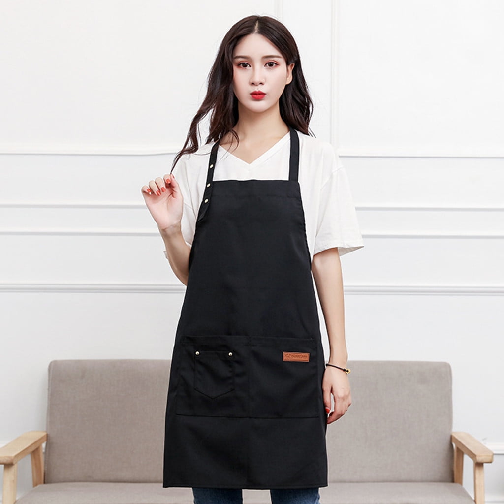 100% Cotton Aprons with Pocket for Chefs Craft Baking Oven Kitchen BBQ Cooking 