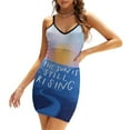 thumbnail image 1 of The Sun Is Still Rising-Inspirational Quote And Abstract Blue Sweetheart Knot Flared Dress Fashion Design Large Size Loose, 1 of 5