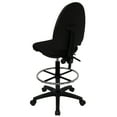 thumbnail image 3 of Flash Furniture Lenora Mid-Back Black Fabric Multifunction Ergonomic Drafting Chair with Adjustable Lumbar Support, 3 of 5