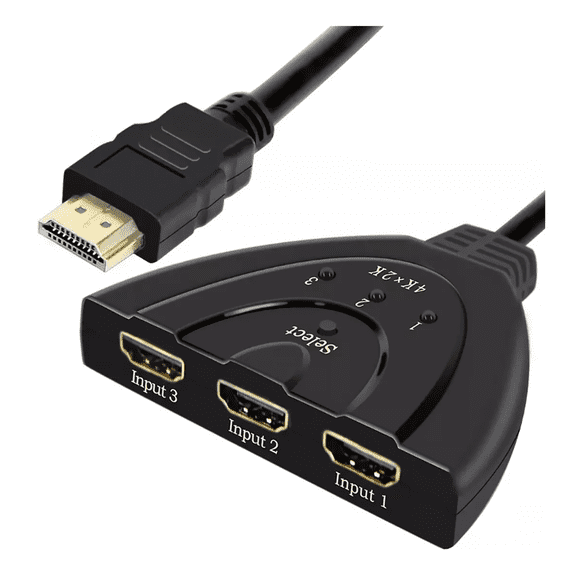 Cable Flexible Switcher Hdmi 4k 3 Entradas 1 Salida, Negro