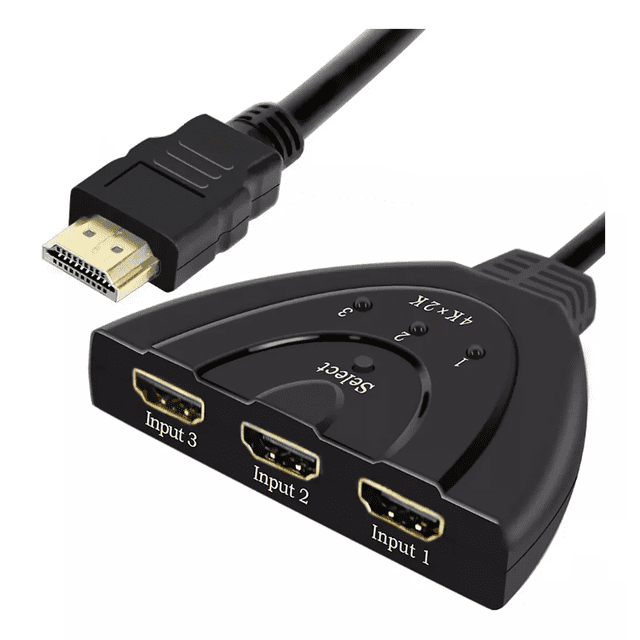 Cable Flexible Switcher Hdmi 4k 3 Entradas 1 Salida, Negro