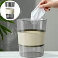 thumbnail image 2 of Small Trash Can Clear Foldable Plastic Wastebasket Paper Basket Garbage Container Bin Round for Bathroom Bedroom Kitchen Offices Cafe Camping Laundry Room Desk Side Trash Can, 2 of 6