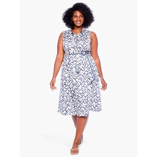 Nic+Zoe Robe Chemise pour Femmes Blanche Multi Grande Taille 2X