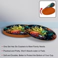 thumbnail image 4 of Sea Slug Round Coasters 6PCS Set in Microfiber Leather, 11x11 cm/4.3x4.3 in, & Stylish Drink Mats for Table, 4 of 6