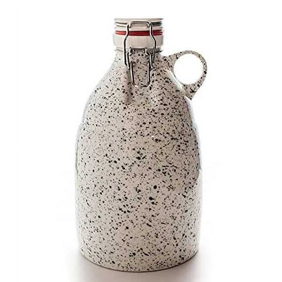 Ceramic Kombucha or Beer Growler Jug for Bottling Home Brewing Beer, Soda, or Cider - 84-ounce