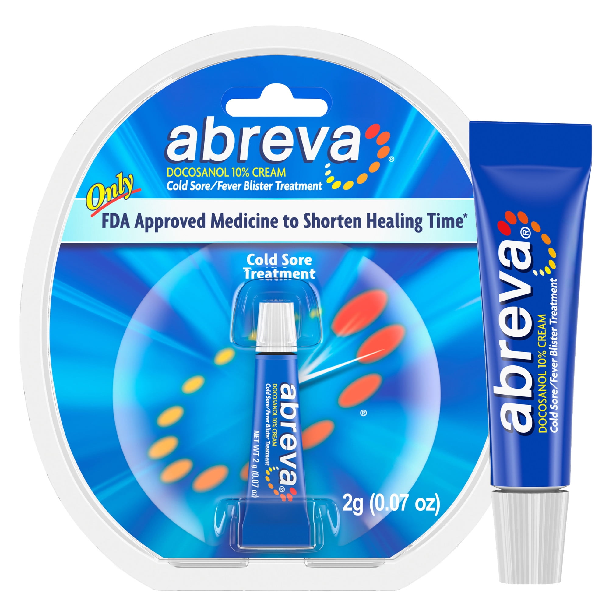 Abreva Docosanol 10 Percent Cold Sore and Fever Blister Treatment Cream Tube, 2G