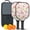 Black-4, variant on Pickleball Paddles Set Of 2, Fiberglass Surface, Spring Flowers Floral Print, 4 Balls & Bag