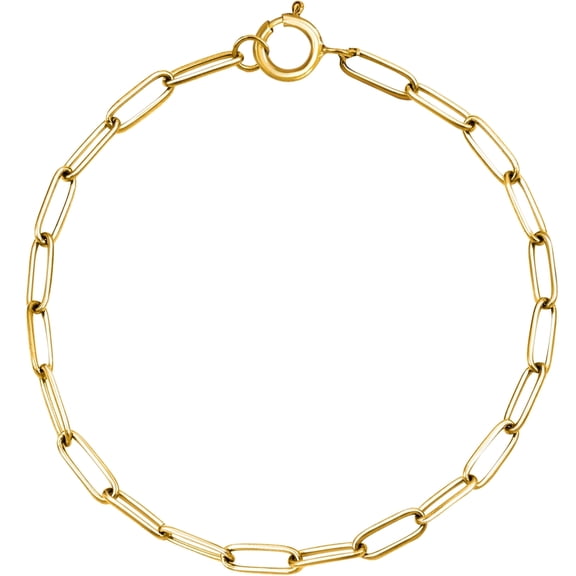 Real Genuine 14K Yellow Gold Filled Paperclip Bracelet 4 mm 8 Inch Paper Clip for Women and Men Golds