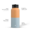 thumbnail image 3 of JoyJolt Vacuum Insulated Water Bottle with Flip Lid & Sport Straw Lid - 32 oz - Orange/Blue, 3 of 7