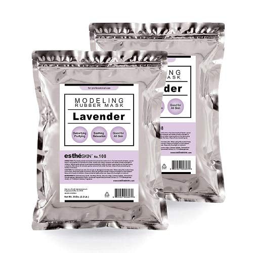 estheSKIN No.108 Mascarilla modeladora de lavanda en polvo para tratamiento facial profesional 35 oz. (paquete de 2)