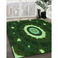 thumbnail image 2 of Ahgly Company Indoor Round Patterned Dark Lime Green Area Rugs, 3' Round, 2 of 6