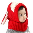 thumbnail image 2 of QHFBli Baby Girls Kids Scarf Woolen Earflap Hood Warm Skull Knit Caps，Crochet Earflap Pilot Hats Beanie Cap for Toddlers Baby Girls and Boys, 2 of 5