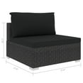 thumbnail image 5 of vidaXL 6 Piece Patio Lounge Set with Cushions Poly Rattan Black, 5 of 10