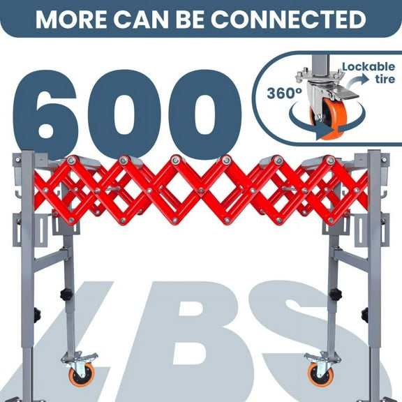 Interlocking Conveyor Roller 660 lb,  with Lockable Universal Wheel, for Manufacturing, E-commerce Transportation