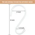 thumbnail image 2 of 4 Inch 12 Pakc S Hooks Heavy Duty,Large Vinyl Coated S Hooks for Hanging Plants,White Rubber Coated S Hooks Non Slip Metal S Hanger for Hanging Closet,Garden, Jeans Plants Jewelry Pot Pan Cups Towels, 2 of 5