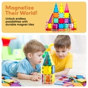 PicassoTiles 36PCS Magnetic Tiles Rocket Set – STEM Construction Toy, Magnet Building Blocks, Brain Development, Window & Door Playboard for Kids