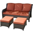 thumbnail image 2 of Ovios Outdoor Patio Furniture Set on sale 3 Pieces, Wicker Patio Sectional Furniture Set, PE Rattan Seating Group with Ottoman for Backyard, 2 of 6