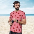thumbnail image 4 of Wukai Strawberries Print Men's Short-Sleeved Mesh T-Shirt,Quick-Dry Short Sleeve Workout T-Shirt-, 4 of 8
