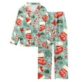 thumbnail image 5 of LINGLANG Pajamas For Women Set Christmas Cozy Flannel Long Sleeve Top With Lapel Comfy Pants Soft Holiday Print Winter Nights Home Xmas Print Pjs Sleepwear Loungewear Nightwear Nightclothes Homewear, 5 of 5