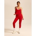 thumbnail image 6 of PISONIC Women 2 Piece Workout Sets V Neck Halter Tank Matching Twist Waist Leggings Yoga Pilates Outfits, 6 of 6