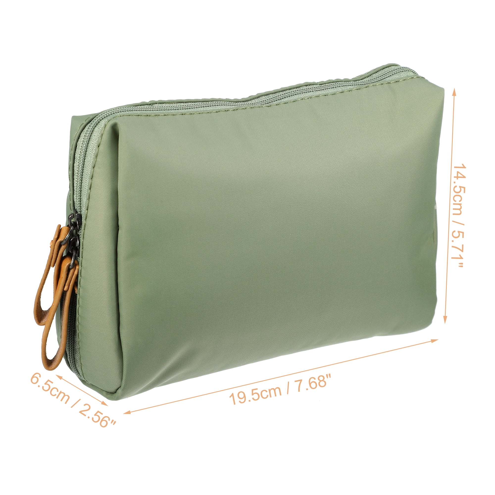 Unique Bargains Great Large Durable Storage Makeup Bag for Purse Travel Dark Green Beige