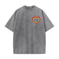 thumbnail image 4 of Dagegui Mens Crewneck T-Shirt Cotton Short Sleeve Casual Tops Heart Graphic Tee Big and Tall Sport T Shirts for Summer Gray S, 4 of 5