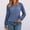 Blue, variant on Fnooota Women's Long Sleeve Blouses, Trendy Knitted Crew Neck Pullover Lace Fall Tops Black Size L