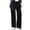 Black, variant on Velvet Pants for Women Loose Drawstring Wide Leg Gym Pants Casual Straight Leg Office Velour Long Trousers with Pockets