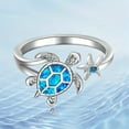 thumbnail image 4 of YYKihy Blue Turtle Ring Quality Opening Ring Women Ring For Personality, 4 of 7