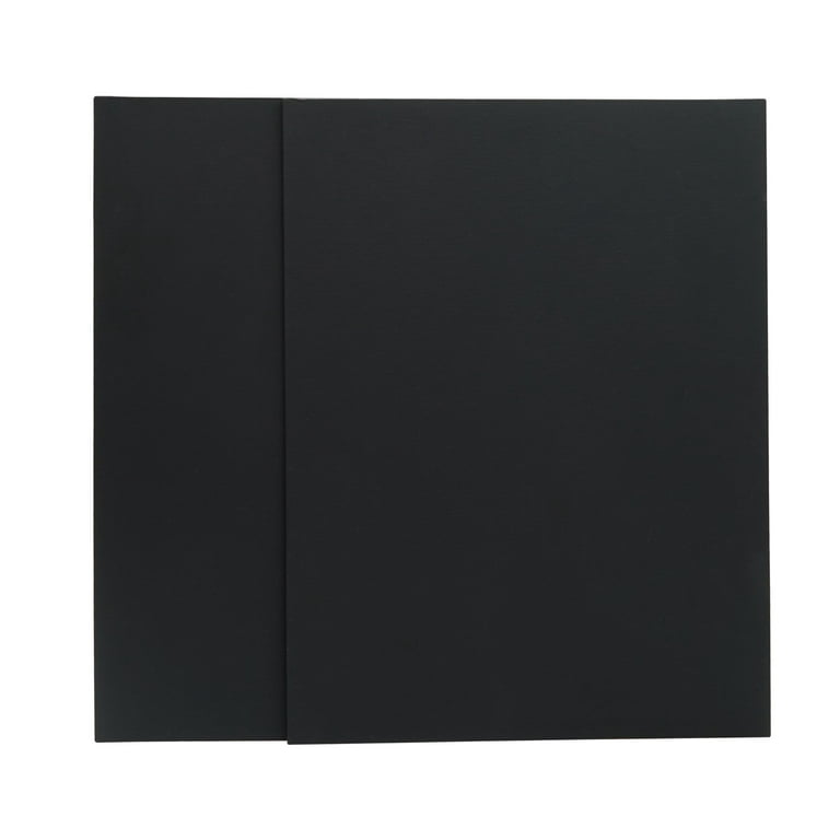 Black Canvas Panel, 100% Cotton Acid Free Black Canvas, 12X16, 2 Pieces