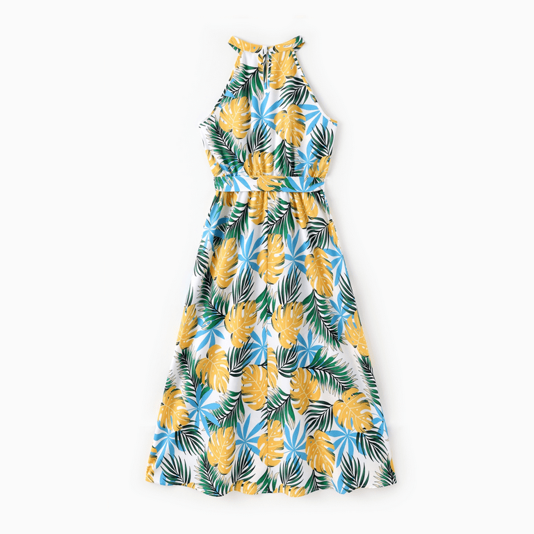 patpat casual dresses Patpat Women Summer Dresses Couple Matching Outfits Casual Sundress Halter Yellow Floral Tropical Vacation Dresses for Women,S-XL, Women's, Size: