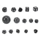thumbnail image 3 of Juego de 15 dados poliédricos acrílicos D3 a D100 para juegos de mesa, juegos de rol, suministros para fiestas, palabras en blanco y negro., 3 of 14
