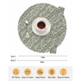 thumbnail image 6 of 15 Inch Round Placemats Set of 6, Green Floral Non Slip Heat Insulation PP Table Mats, Spring Flowers Pattern Botanical Vintage Washable Place Mats for Kitchen Dining Party Table Decor, 6 of 7