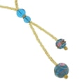 thumbnail image 3 of GlassOfVenice Murano Glass Fiorato Ball Tie Necklace - Sky Blue, 3 of 5