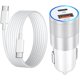 thumbnail image 1 of HAYAN USB C Car Charger 36W, 2-Port Car Phone Charger PD&QC3.0 Fast Charging Type C Car Charger 12v Cigarette Lighter Adapter with 4FT USB C Cable for iPhone 16 15 Pro Max, Samsung Galaxy S25 S24 A16, 1 of 1