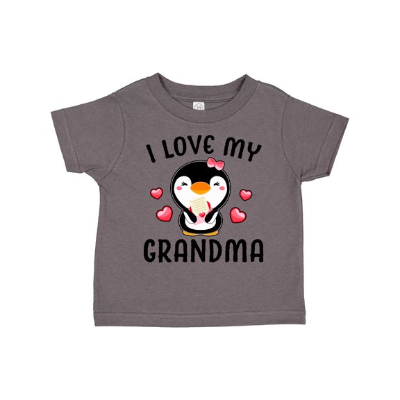 Inktastic I Love My Grandma with Cute Penguin and Hearts Girls Toddler T-Shirt