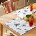 thumbnail image 4 of Spring Floral Placemats Set of 8, Watercolor Grey Blue Flower Leaves Non-Slip Place Mats Washable Table Mats for Kitchen Dining Table Decorations Indoor/Outdoor, 4 of 9