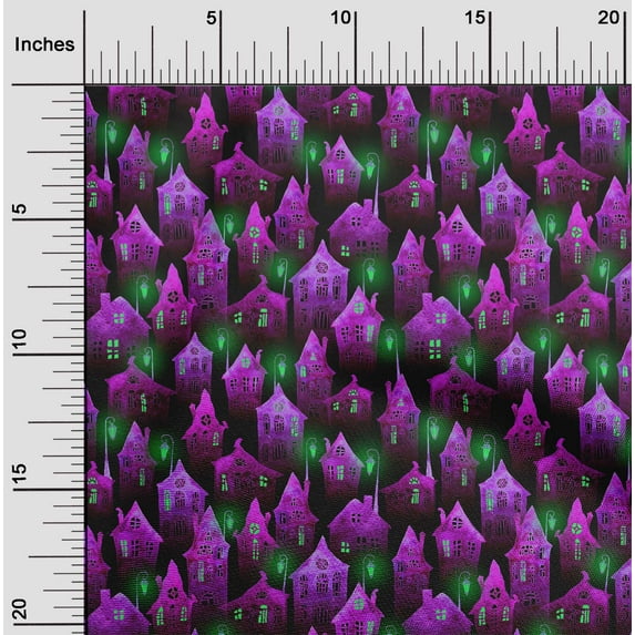 oneOone Cotton Cambric Purple Fabric Halloween Sewing Craft Projects Fabric Prints By Yard 42 Inch Wide