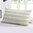 thumbnail image 5 of Beige Stripe Throw Pillow Cover 16 x 24 Inch Decorative Pillow Cover Vintage Country Geometric Linen Texture Lumbar Pillowcase Seasonal Rectangle Cushion Case for Couch Sofa Bed Living Room, 5 of 7
