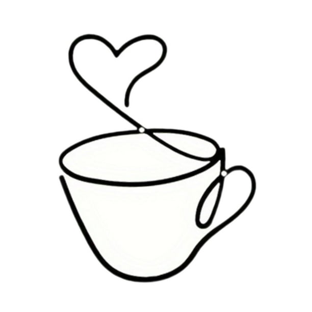 Decoración de pared con forma de taza de café, elegante y creativa. 158 cm x 203 cm