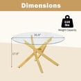 thumbnail image 4 of Giantex Glass Coffee Table, Round Clear Center Table, Modern Accent Cocktail Table for Home, Gold, 4 of 10