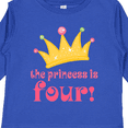 thumbnail image 4 of Inktastic 4th Birthday Princess is Four Girls Long Sleeve Toddler T-Shirt, 4 of 5