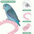 thumbnail image 2 of Uxcell 1-Pack Posaderos de Cuerda para Jaulas de Aves, 31.5 pulgadas de Longitud, Posadero de Cuerda Flexible con Agarre Cómodo para Aves, Plataforma para Limar Picos y Patas [Rosa], 2 of 7
