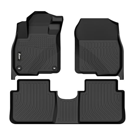 Ikon Motorsports 3D TPE Floor Mats Compatible With 2017-2022 Honda CR-V All Weather Waterproof Anti-Slip Car Floor Liner Heavy Duty Carpets Front & 2nd Row Black 3PCS Set