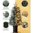 thumbnail image 3 of JoanKaren 3ft Pre-Lit Snow Frosted Tabletop Christmas Trees,Artificial Xmas Tree with 78 Warm White Lights,8 Lighting Modes,Black Base, 3 of 9
