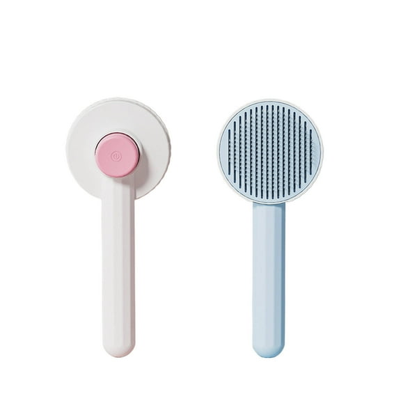ACDANC 2Pcs Cat Brush Compact Cat Brush for Shedding Rounded Stainless Steel Teeth Cat Grooming Supplies,Yellow
