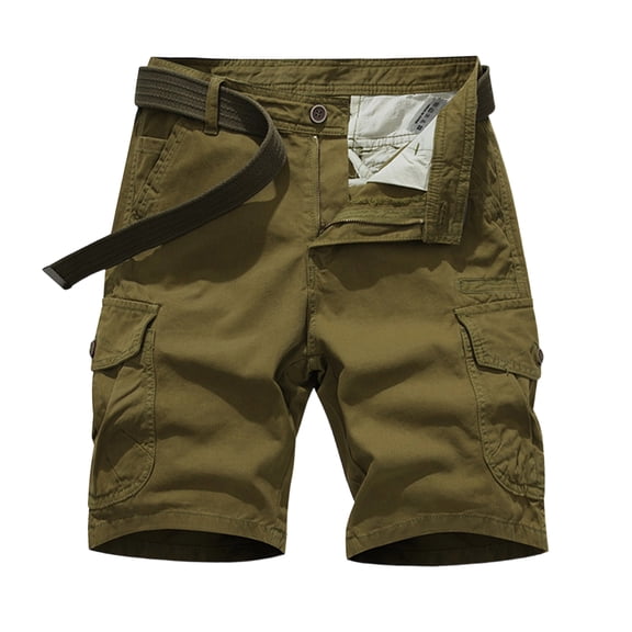 Fgvctg Mens Shorts Casual Elastic Waistband Stretch Waist Cargo Shorts Trendy Summer Hiking Fishing Regular Fit Work Short Lightweight Waistband Pants with Pockets,Earthy Yellow,S