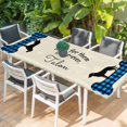thumbnail image 2 of Blue Black Buffalo Checkered Table Cloths for 8 Foot Rectangle Tables, Bones Cute Dogs Pets Patio Waterproof Elastic Fitted Tablecloths, Washable Rectangular Table Cover for Camping, 2 of 8